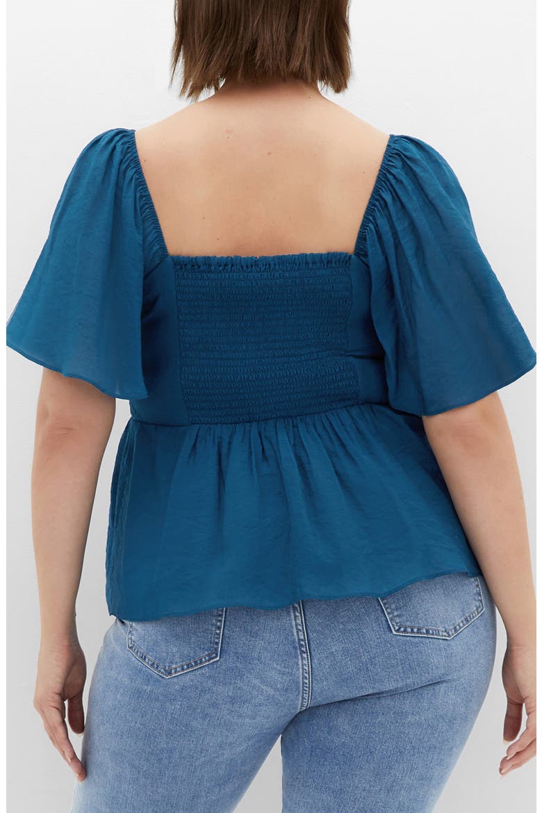 Marci Flutter Sleeve Top, Alternate, color, POSEIDON