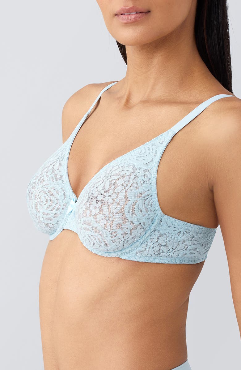 Wacoal Halo Lace Convertible Underwire Bra, Alternate, color, Soft Sky