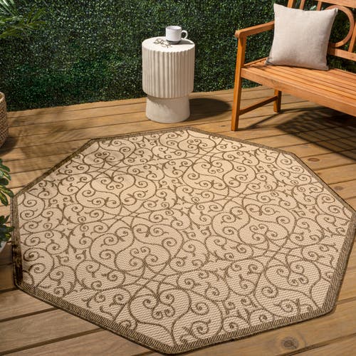 Jonathan Y Madrid Vintage Filigree Textured Weave Octagon Indoor/outdoor Area Rug In Neutral