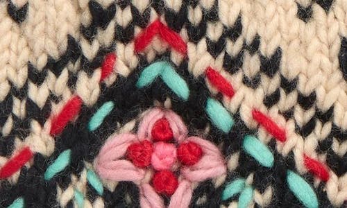 French Knot Ingrid Hand Knit Wool Mittens In Gold