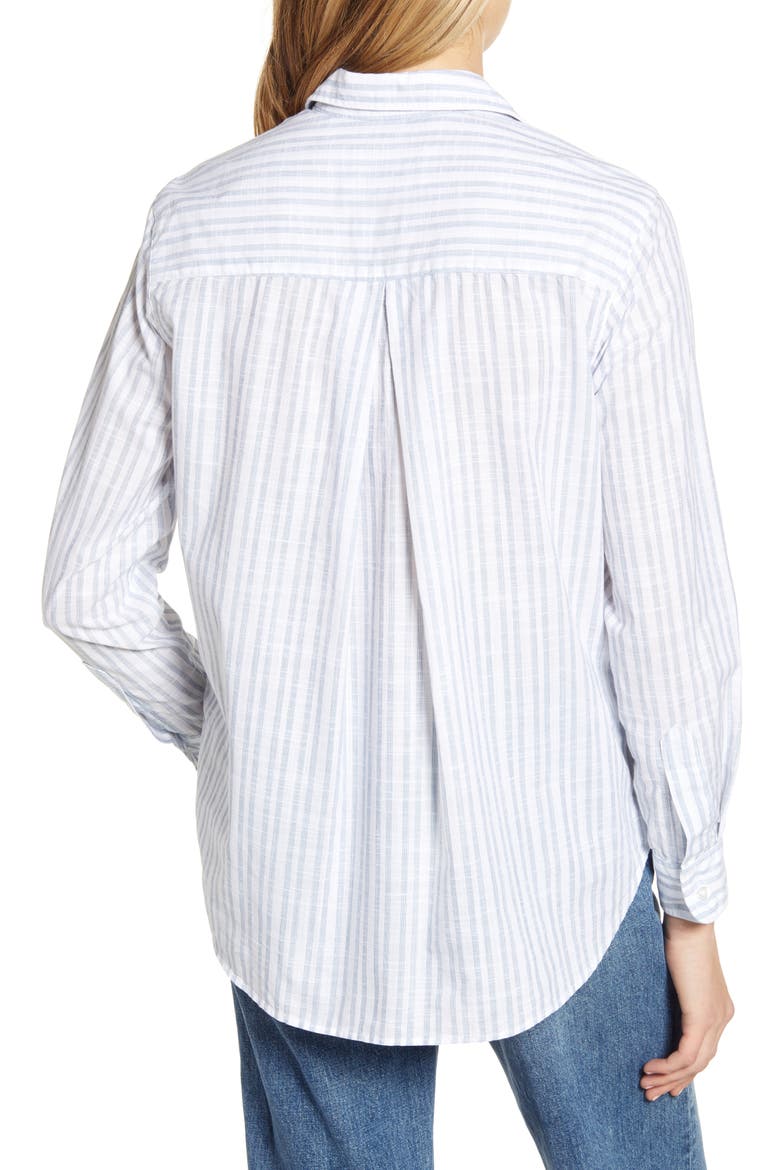 The Hero Stripe Washed Cotton Shirt, Alternate, color, CLARA NAVY STRIPE