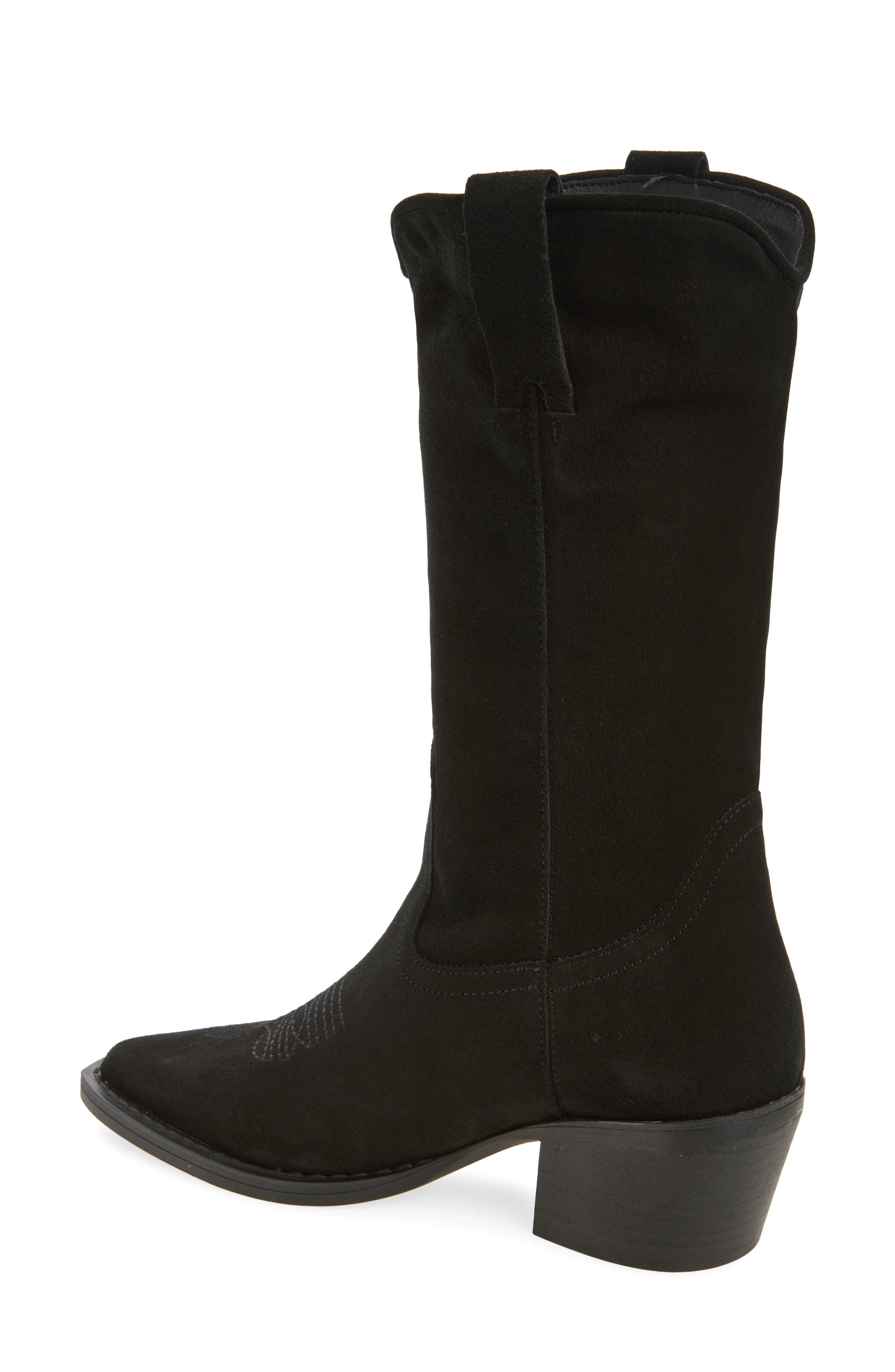 Steve Madden Anslee Western Boot, Alternate, color, Black Suede