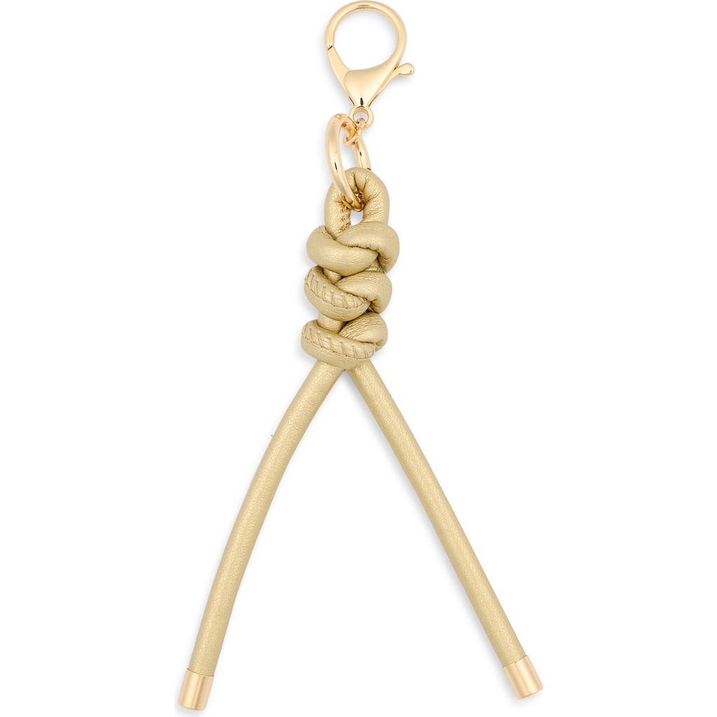 Leith Faux Leather Knot Bag Charm In Gold