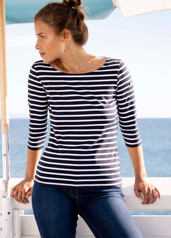 GARDE-COTE III - UV Fabric Breton Striped Top - image 5