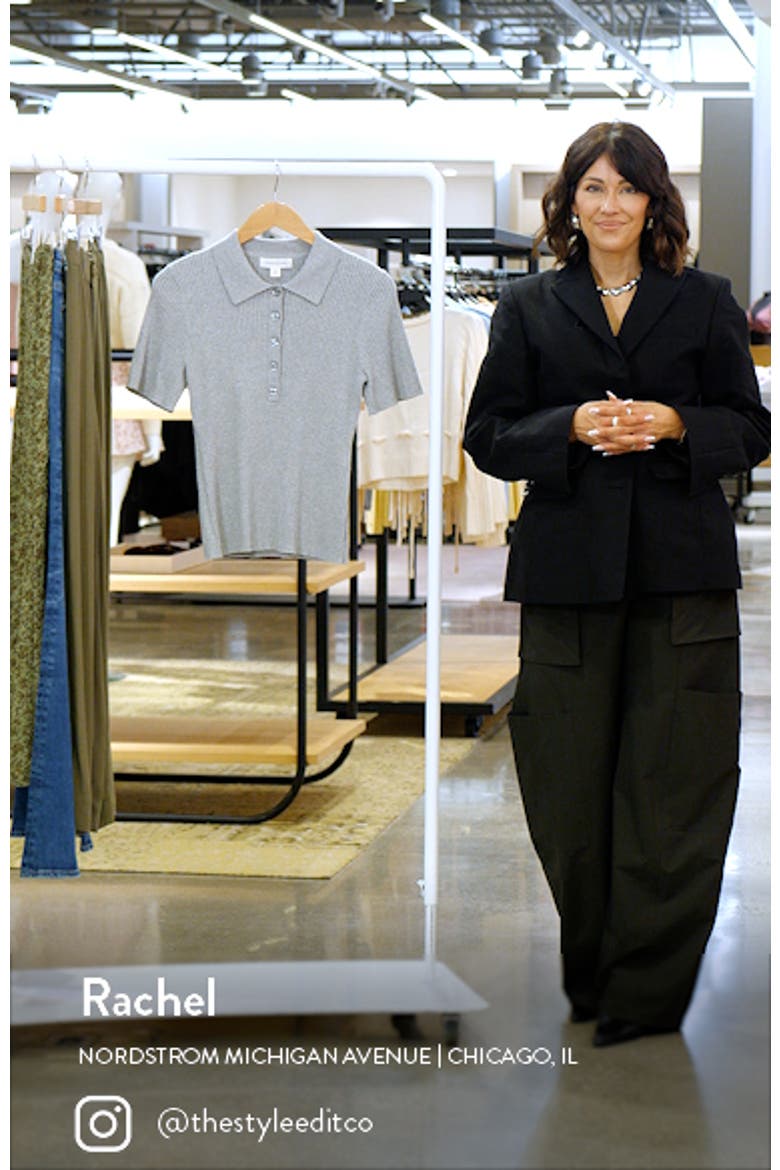 Short Sleeve Rib Polo Sweater video