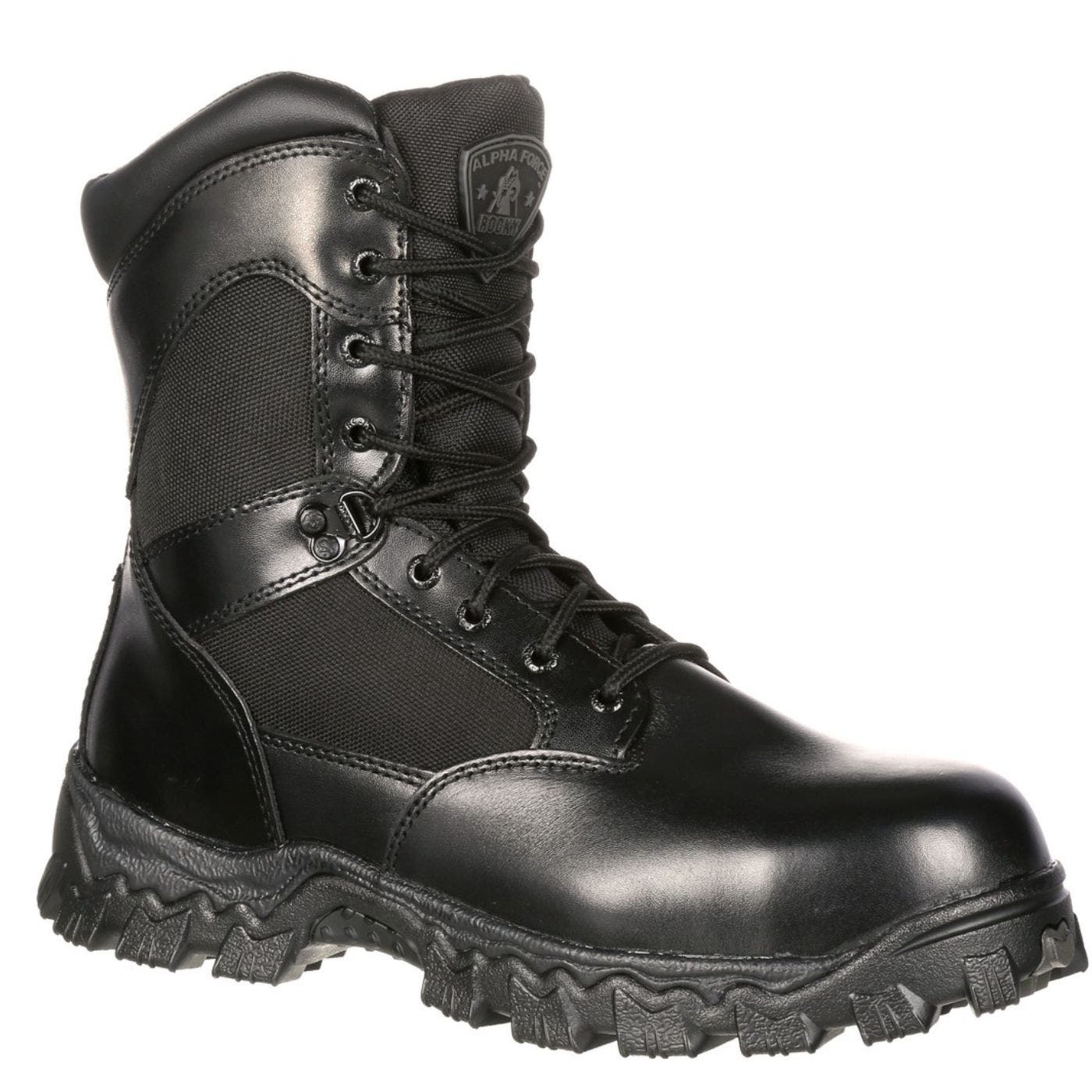 Zipper Composite Toe Public Service Boot, Alternate, color, BLACK