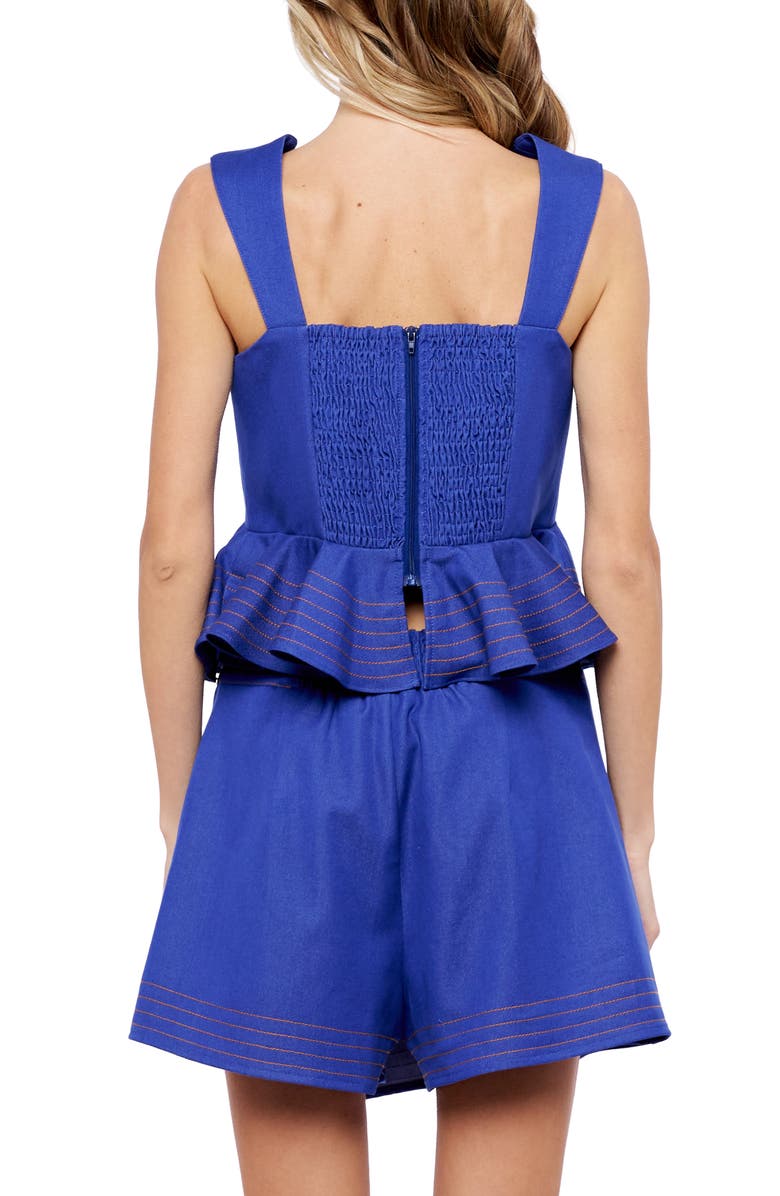 CIEBON Marcello Embroidered Hem Peplum Top, Alternate, color, Blue