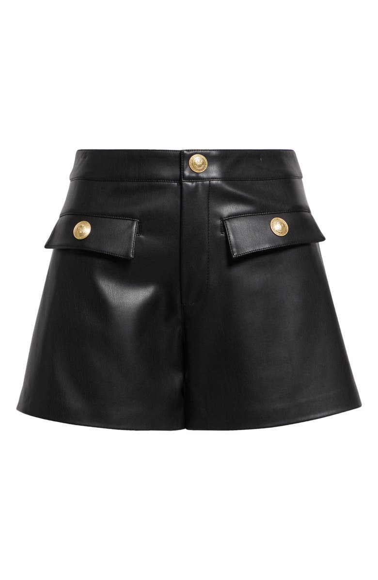 L'AGENCE Dionne Faux Leather Shorts, Alternate, color, Black
