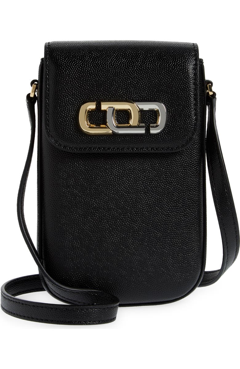 Marc Jacobs Logo Leather Phone Crossbody Bag, Main, color,