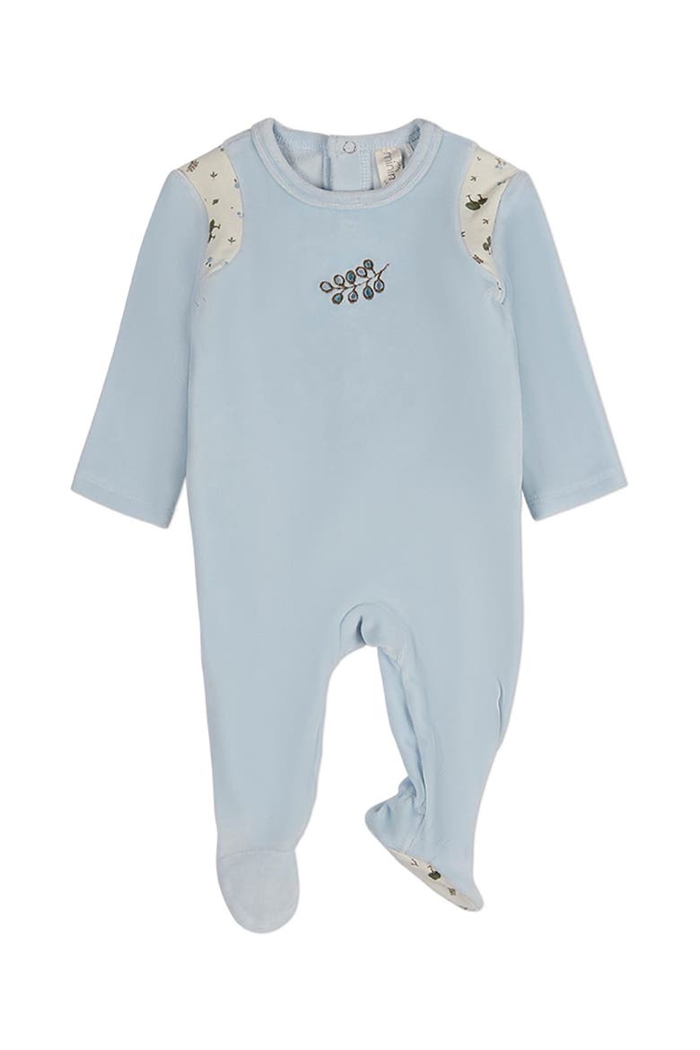 Baby Boys Velour Footie, Main, color, Blue