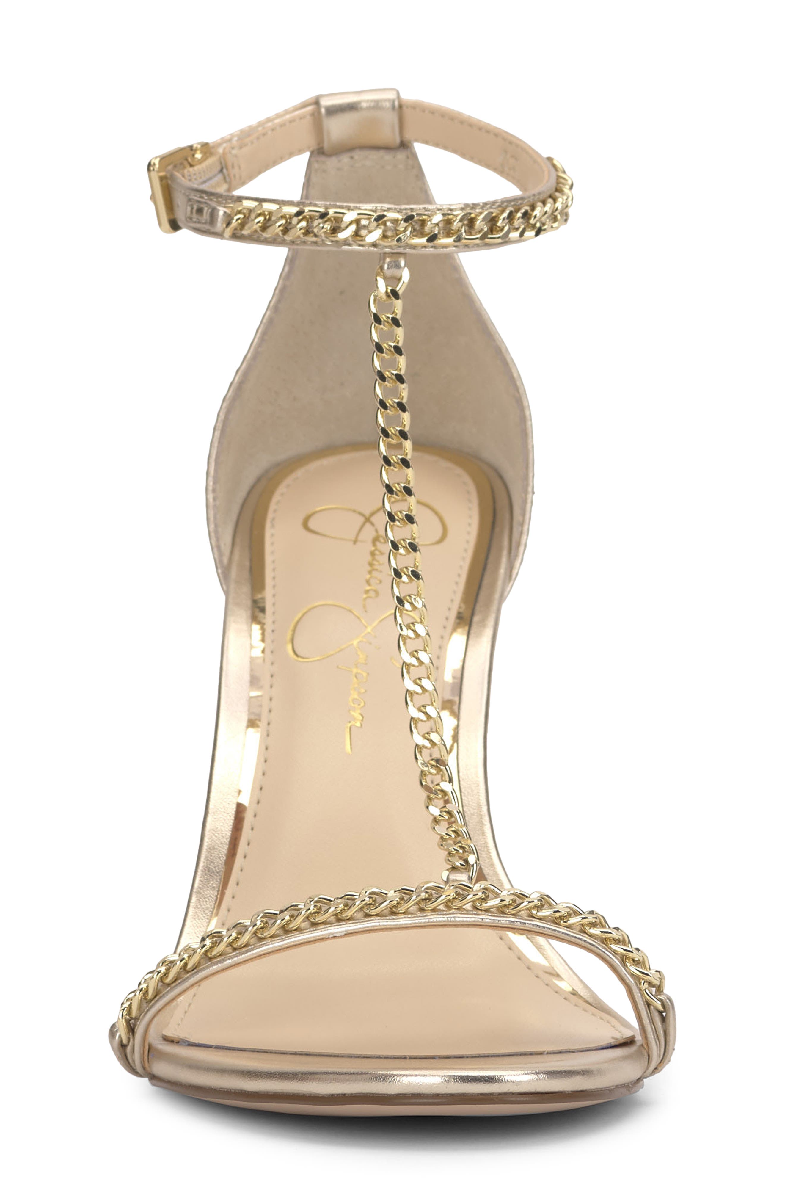 Jessica Simpson Qiven T-Strap Sandal, Alternate, color, Gold 03