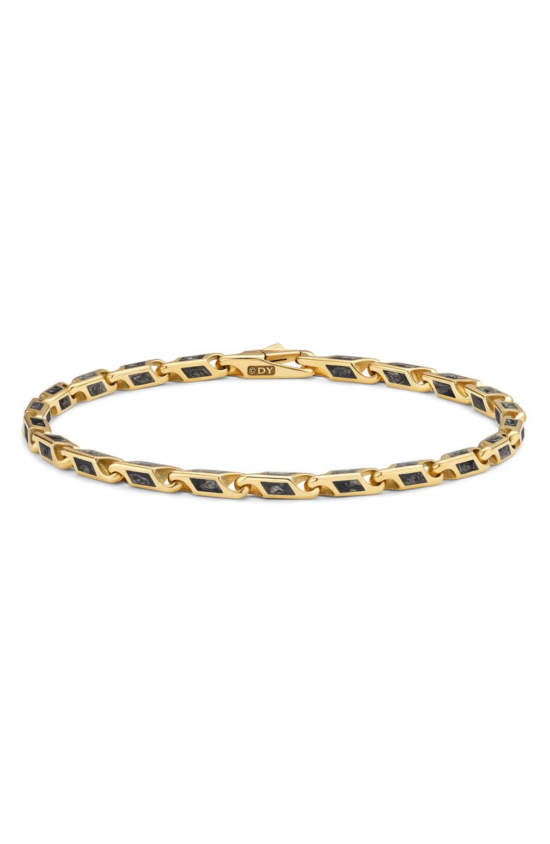 David Yurman Men's Streamline<sup>®</sup> Faceted Chain Bracelet in 18K Yellow Gold with Forged Carbon, 4.3mm, Main, color, Gold