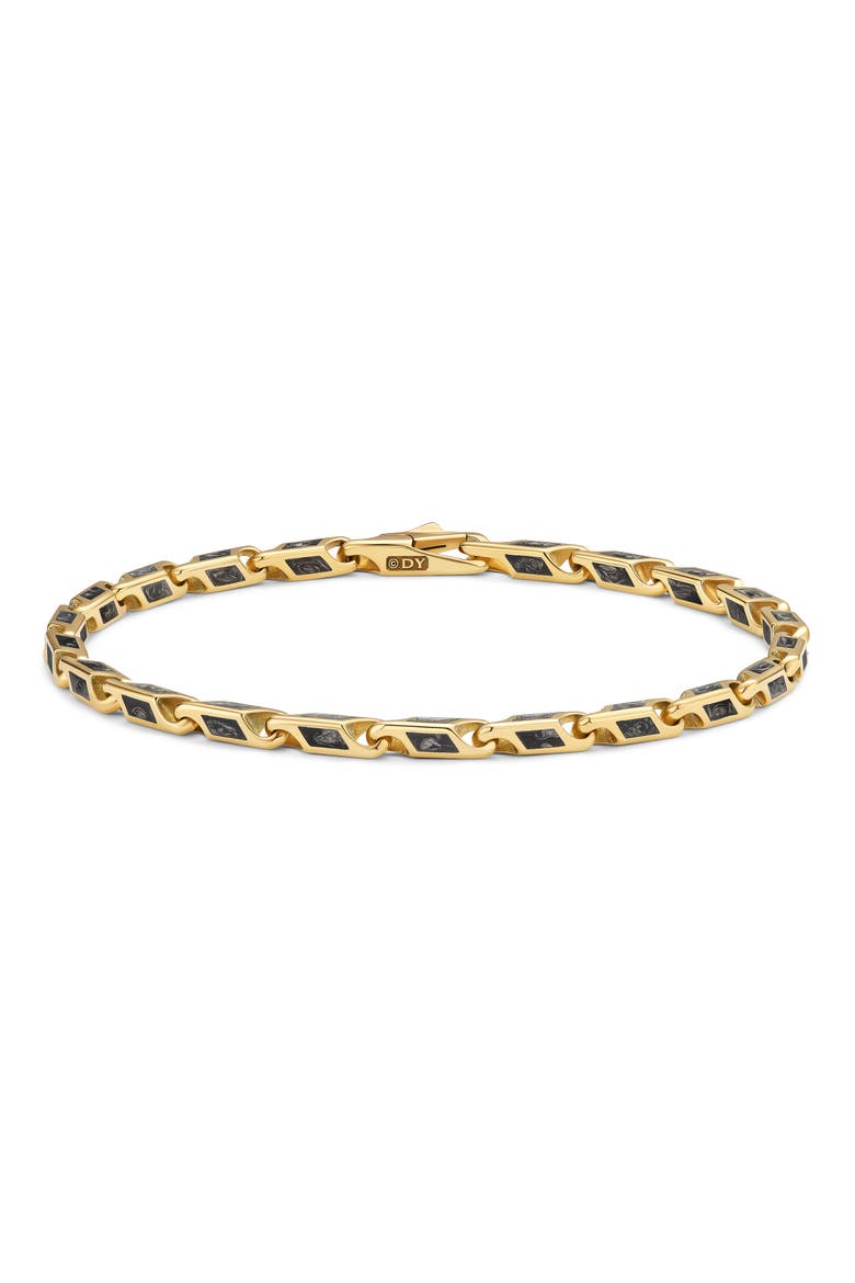 Men's Streamline® Faceted Chain Bracelet in 18K Yellow Gold with Forged Carbon, 4.3mm video