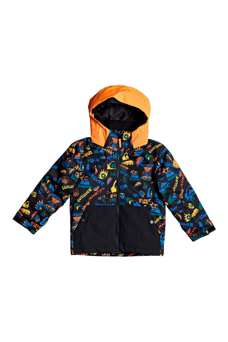 Kids' Little Mission Water Repellent Jacket, Main, color, TRUE BLACK SKI FUN