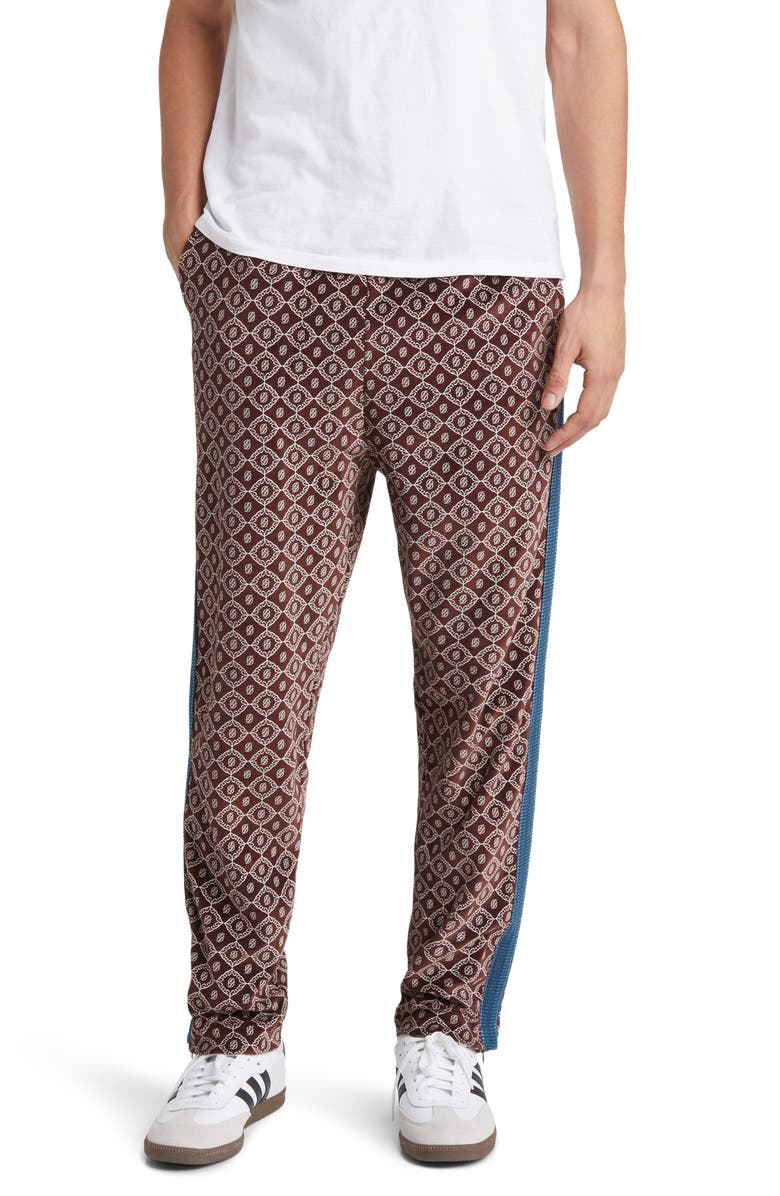 Drôle de Monsieur Monogram Print Velveteen Track Pants, Main, color,