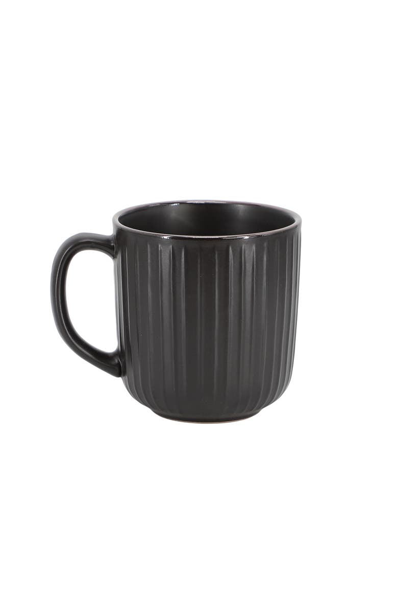 Leo 16 Piece Stoneware Dinnerware Set, Alternate, color, Black