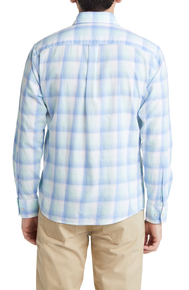 Peter Millar Emerald Plaid Cotton Sport Shirt, Alternate, color, 