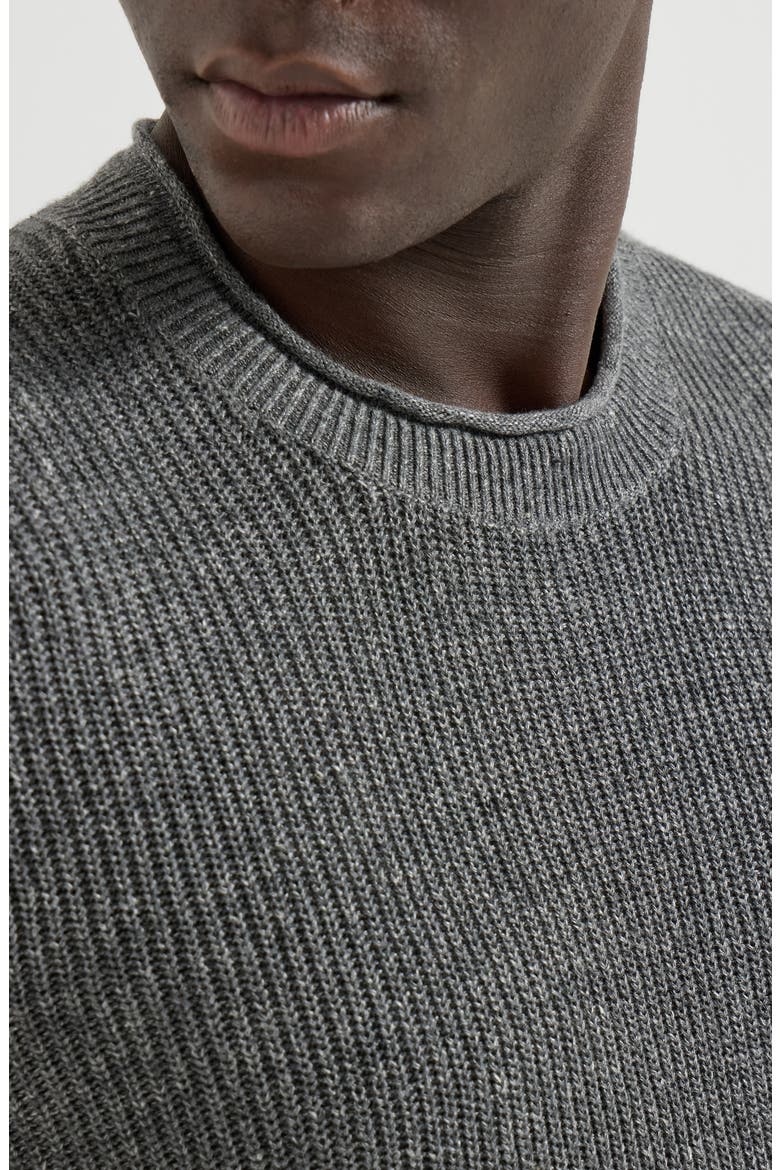 Linen and cotton T-shirt, Alternate, color, Dark Grey