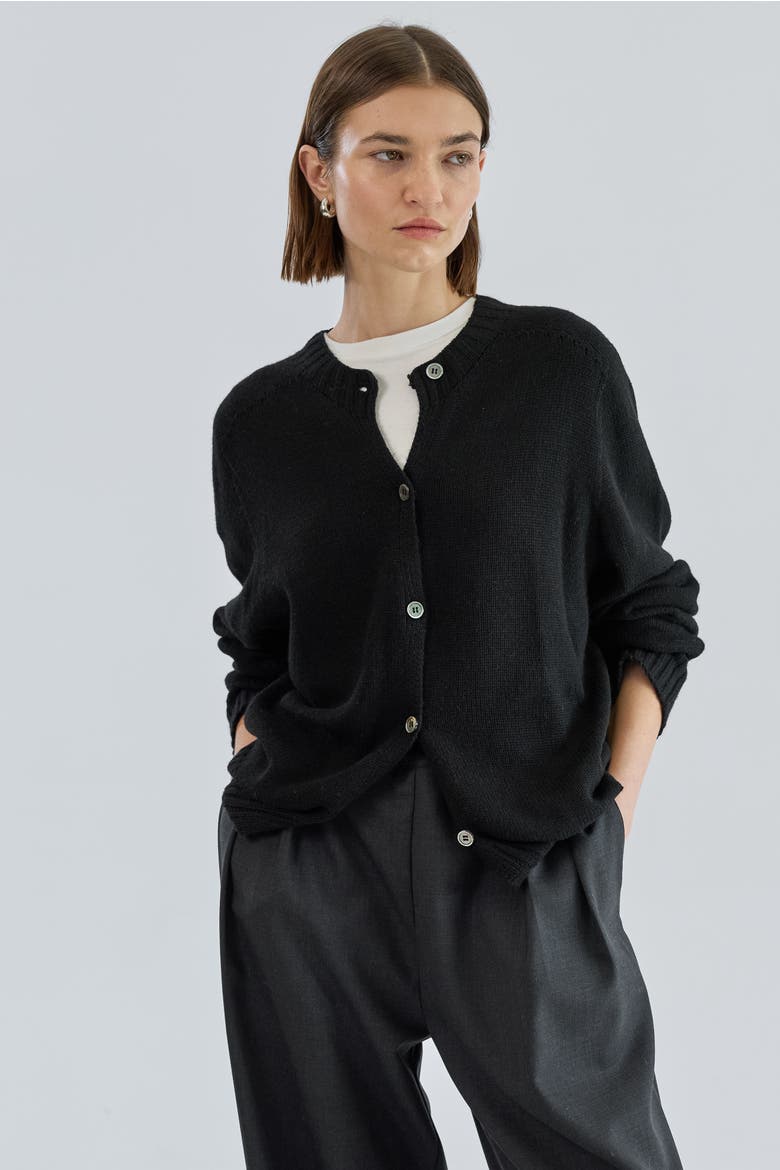 Knit Cardigan, Alternate, color, Black