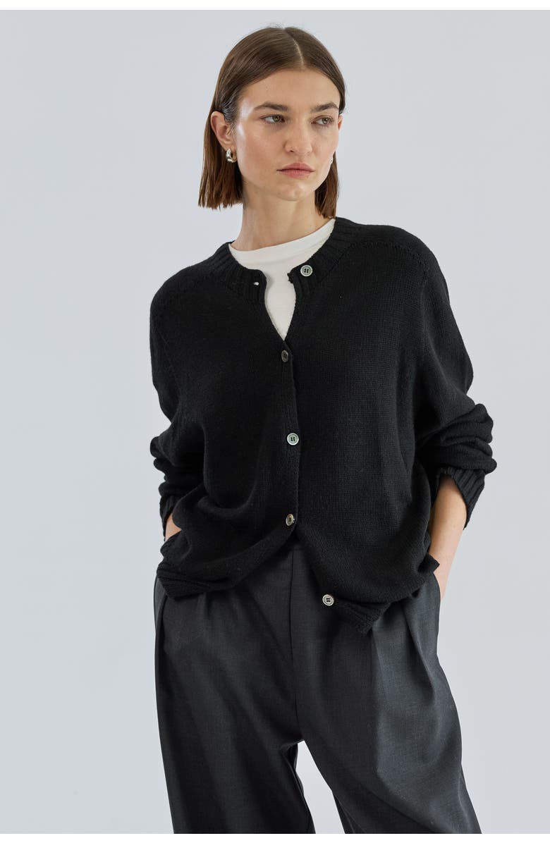 Almina Concept Knit Cardigan, Alternate, color, Black
