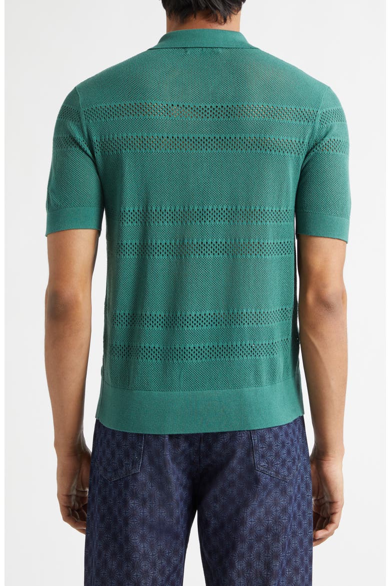 Mercy Mixed Stitch Polo Sweater, Alternate, color, PINE