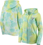 New Era Women's New Era White Chicago Cubs Tie-Dye Full-Zip Hoodie