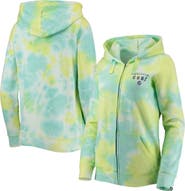 New Era Women's New Era White Chicago Cubs Tie-Dye Full-Zip Hoodie