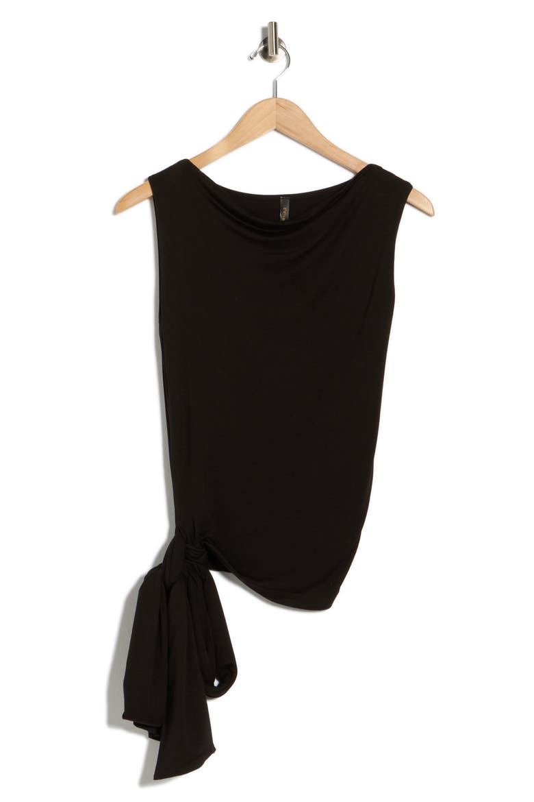 Side Tie Stretch Modal Top, Alternate, color, BLACK
