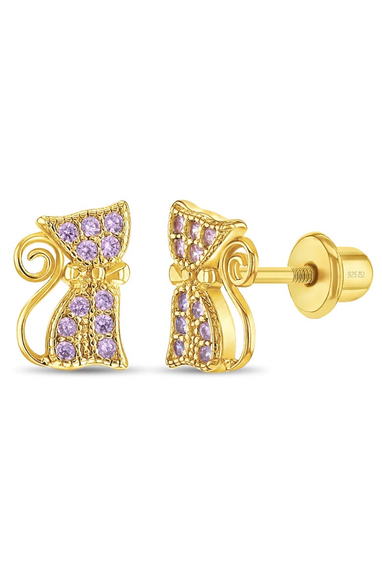 Sassy Kitty Cat Plated Earrings, Main, color, Pink