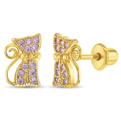 Sassy Kitty Cat Plated Earrings