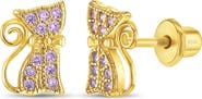 In Season Jewelry Sassy Kitty Cat Plated Earrings