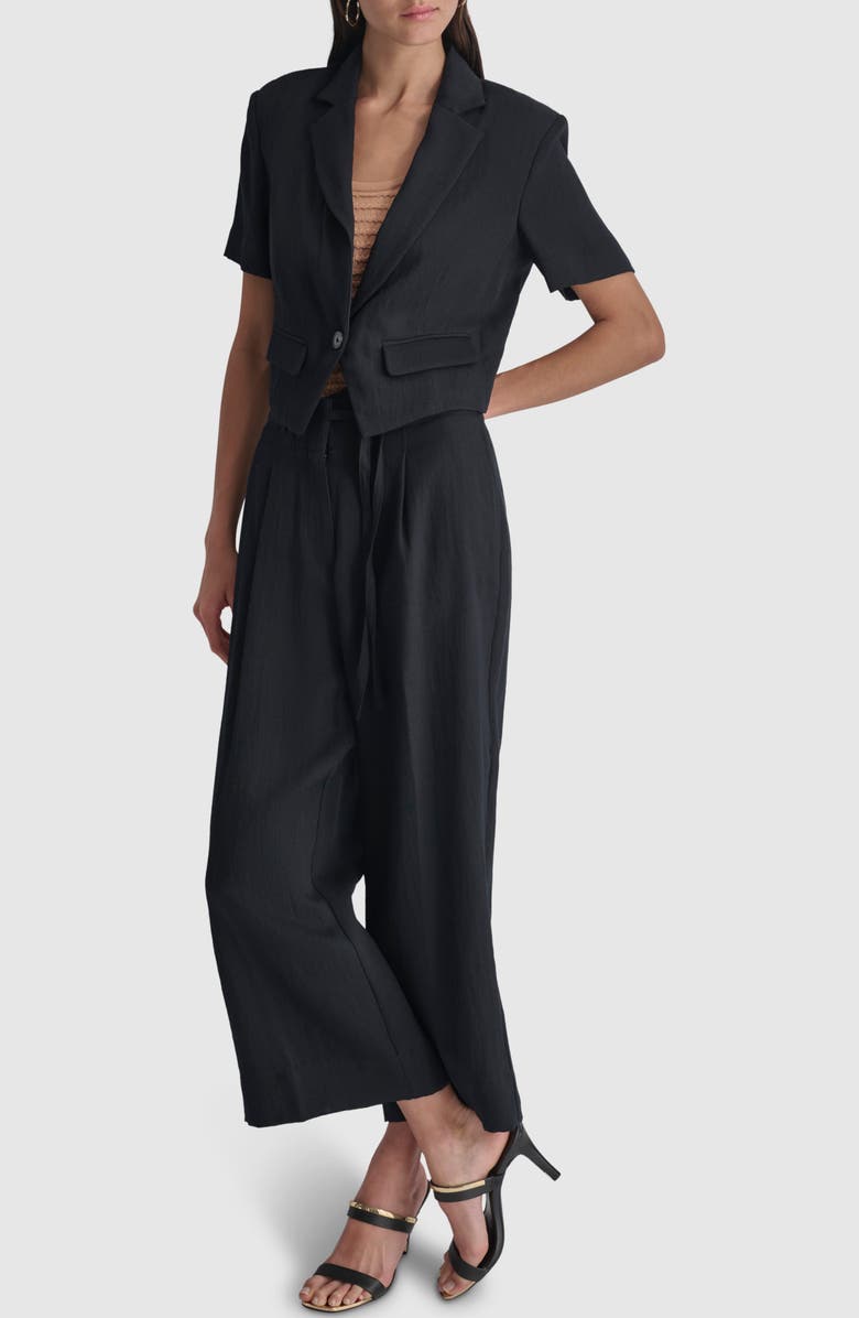 DKNY Short Sleeve Crop Blazer, Alternate, color, 