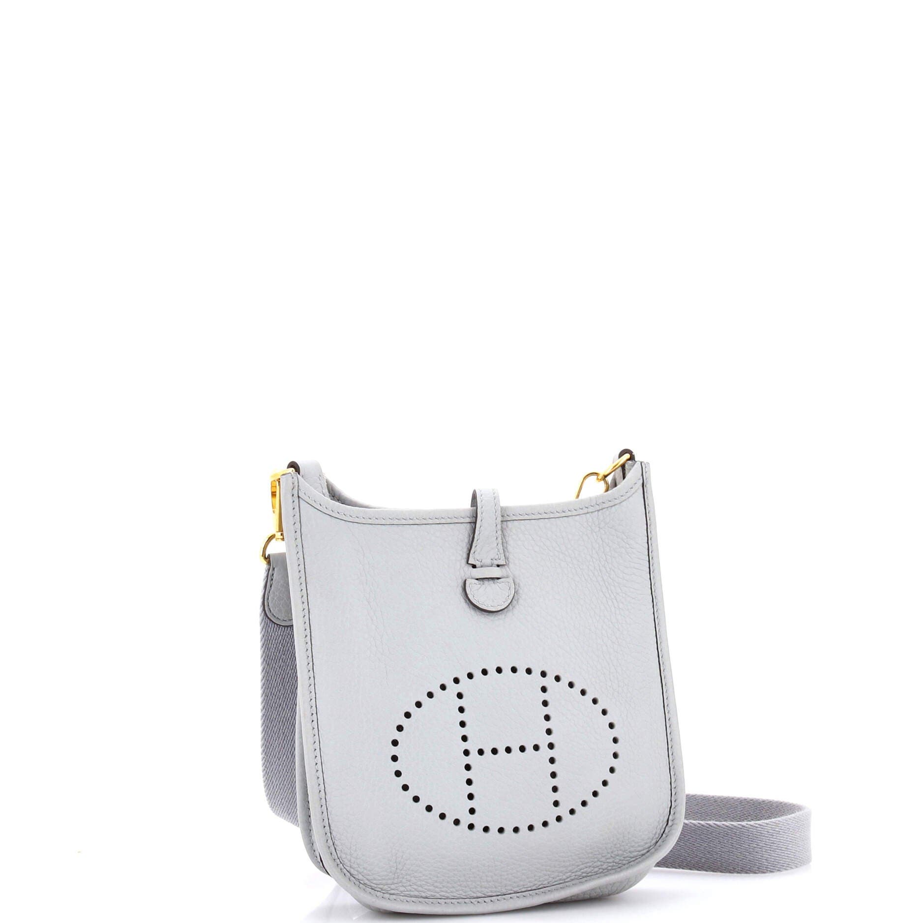 Pre-Owned Hermes Evelyne Bag Gen III Clemence TPM, Alternate, color, Bleu Glacier