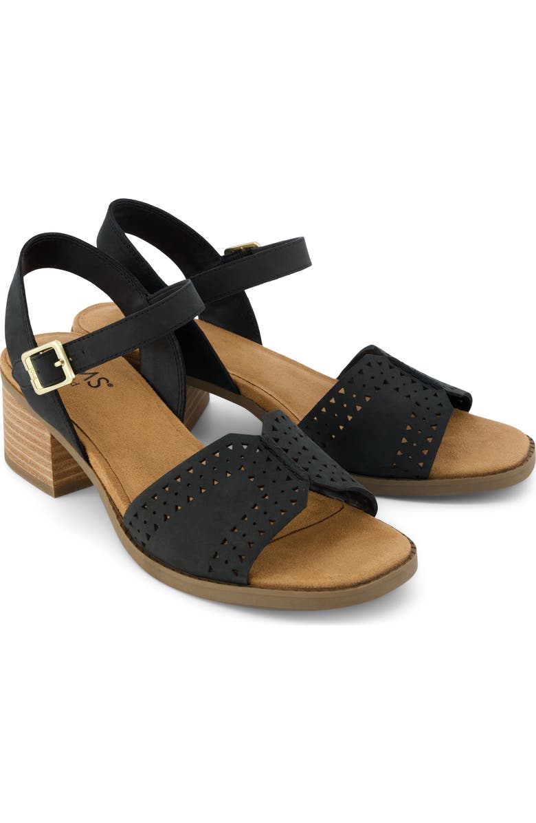 TOMS Eloise Heeled Open Toe Sandal, Alternate, color, Black