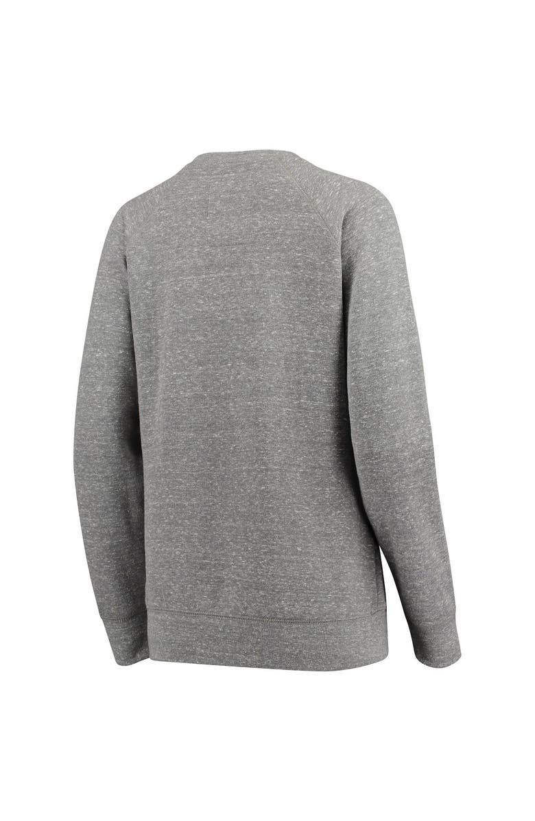 PRESSBOX Women's Pressbox Heathered Gray Florida Gators Big Team Logo Knobi Fleece Tri-Blend Crew Neck Sweatshirt, Alternate, color,