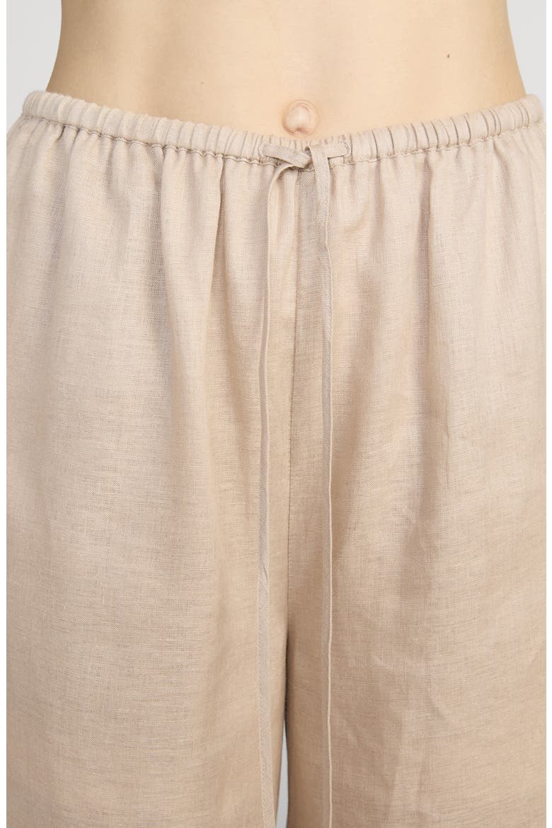 Linen Drawstring Lounge Pants, Alternate, color, FLAX