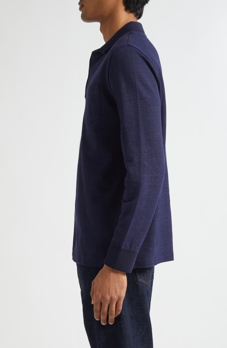 Ralph Lauren Purple Label Linen & Cotton Piqué Polo, Alternate, color, Classic Chairman Navy