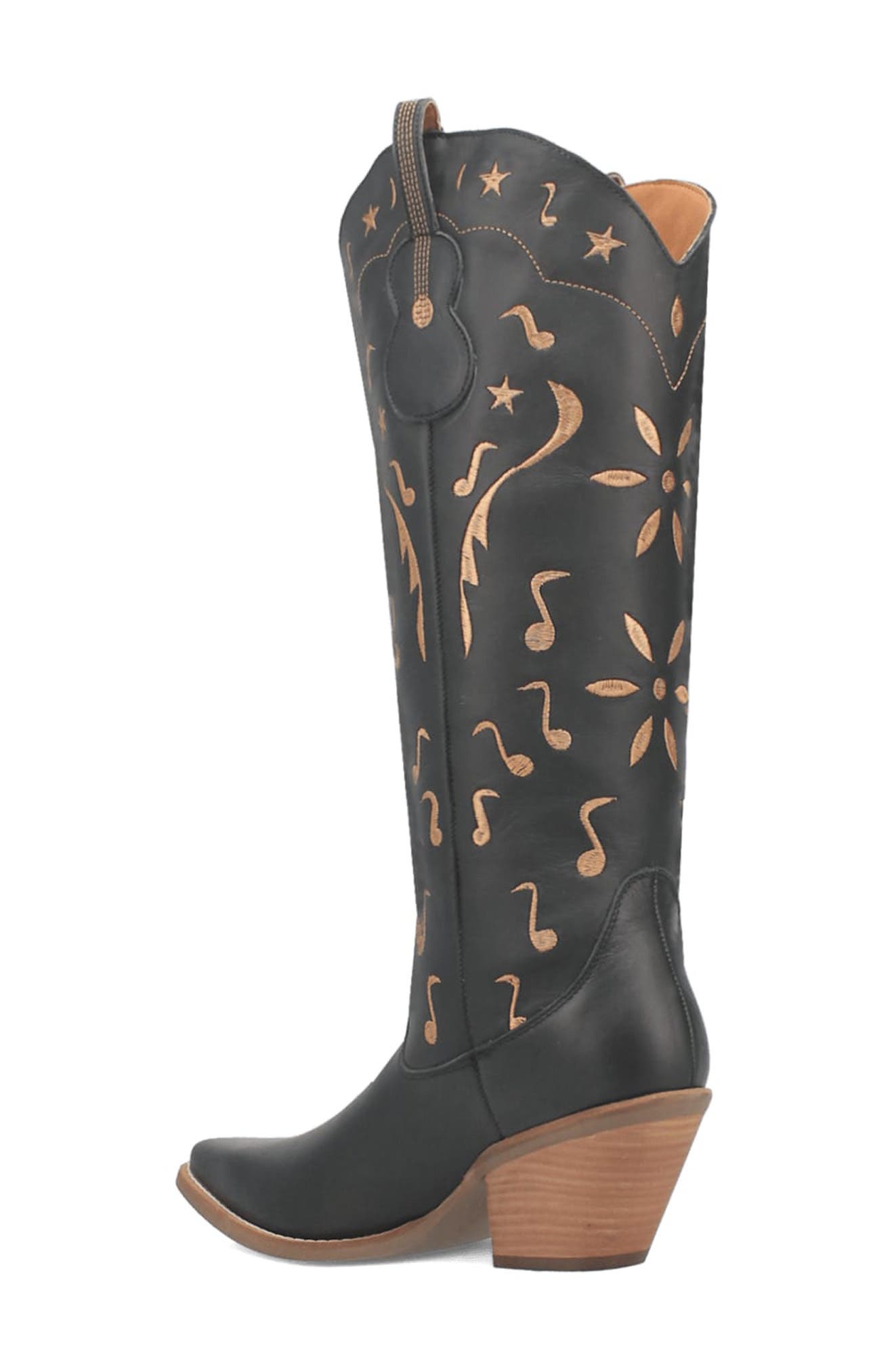 Dingo Rhymin Knee High Western Boot, Alternate, color, Black