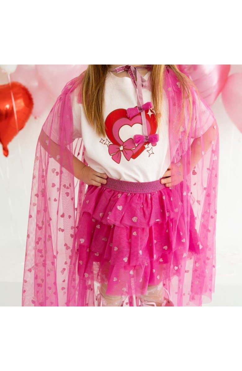 Sweet Wink Bow Love Valentine's Day Short Sleeve T-Shirt, Alternate, color, Pink