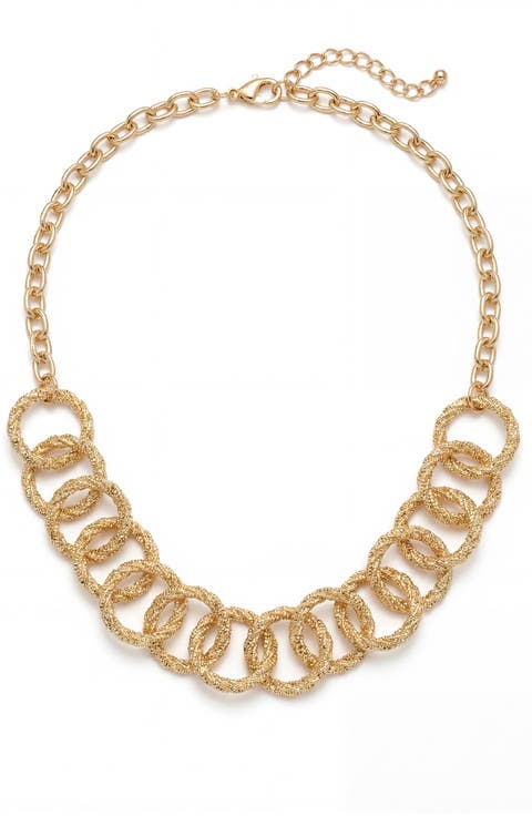 Circular Links Textured Necklace