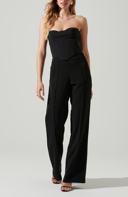 Astr The Label Madison High Waist Wide Leg Pants In Black