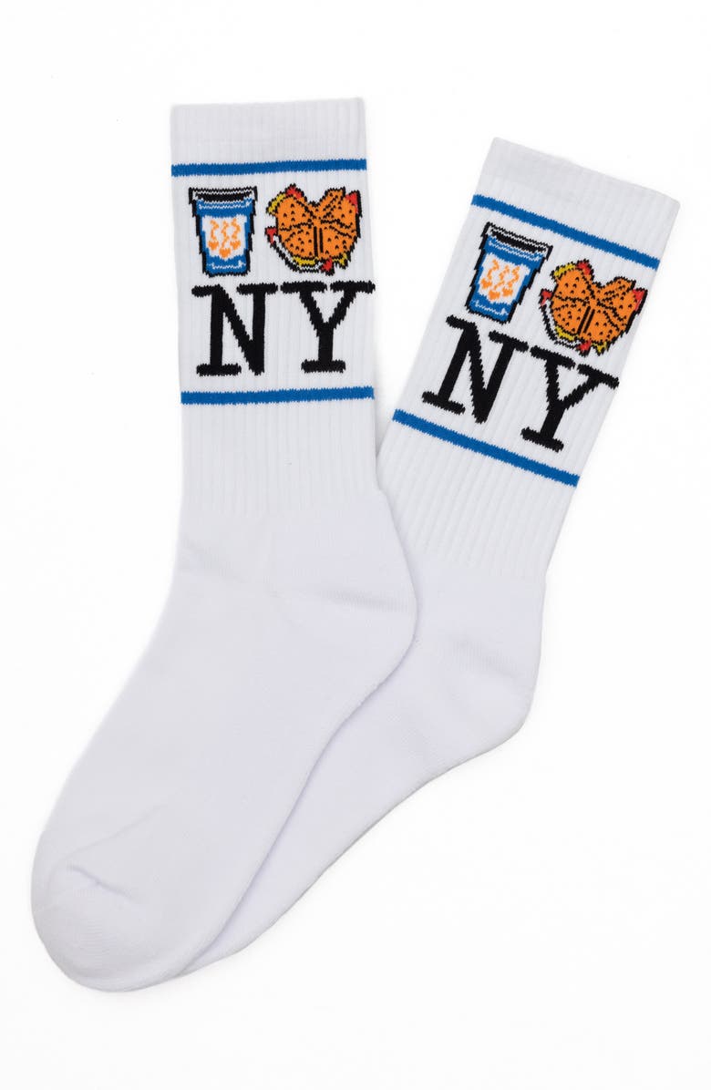 PiccoliNY NY Crew Socks, Alternate, color, Bacon Egg And Cheese