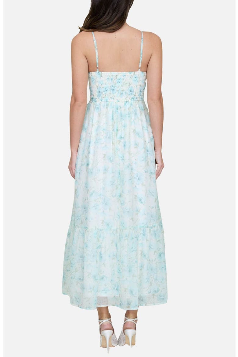 Floral Print Chiffon Party Dress, Alternate, color, MINT MULTI