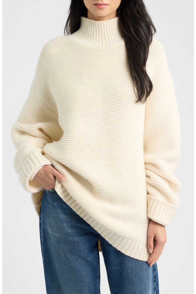 The Links Turtleneck Wool Sweater, Main, color, ECRU