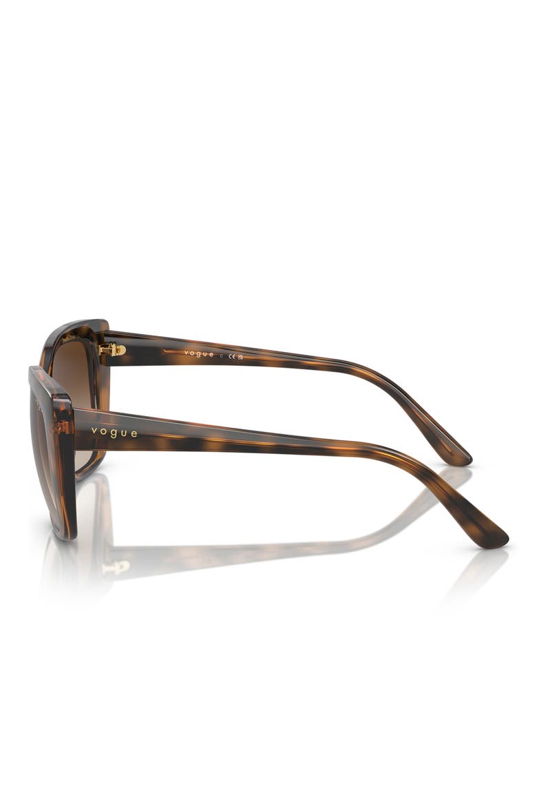 53mm Gradient Square Sunglasses, Alternate, color, DARK HAVANA / BROWN GRADIENT