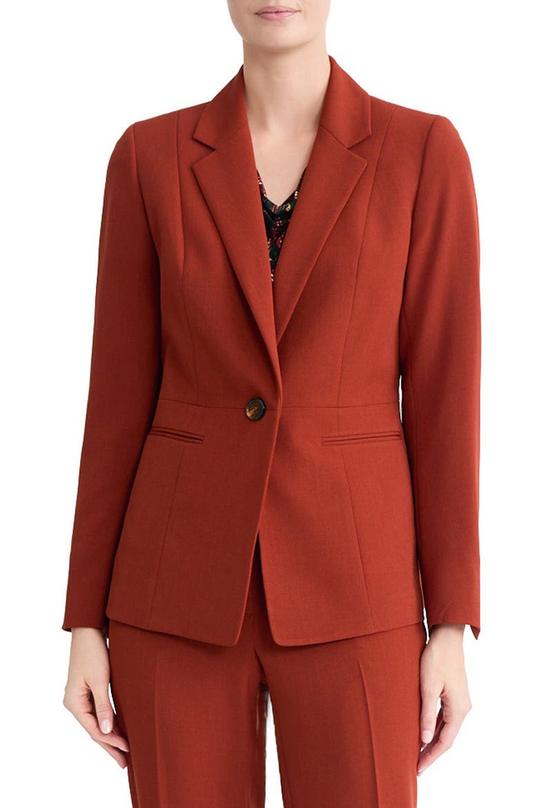 Notch Collar Waist Seam Jacket, Main, color, SEPIA SPICE