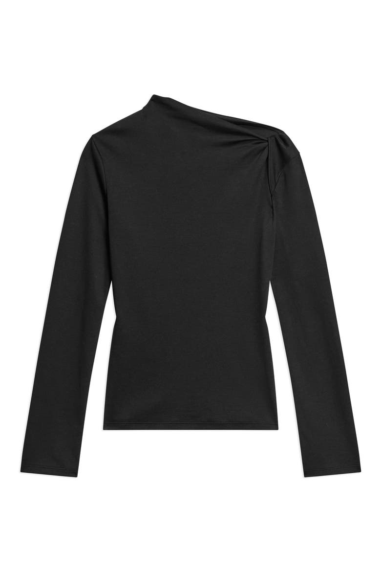 Twistet Slash Neck Top, Alternate, color, BLACK