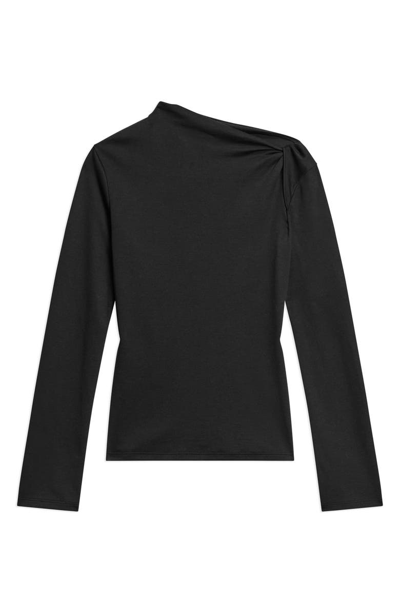 Theory Twistet Slash Neck Top, Alternate, color, Black