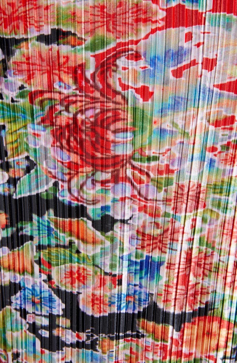 Givenchy Bloom Long Sleeve Plissé Minidress, Alternate, color, 