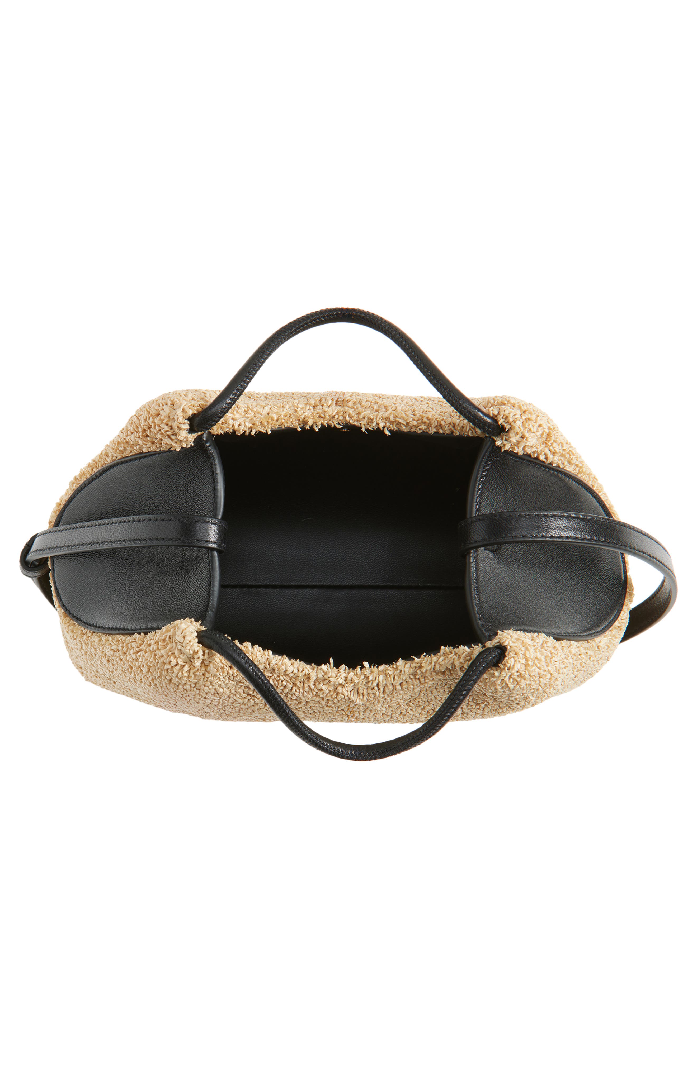 Givenchy Nano Facet Straw & Leather Top Handle Bag, Alternate, color, Natural